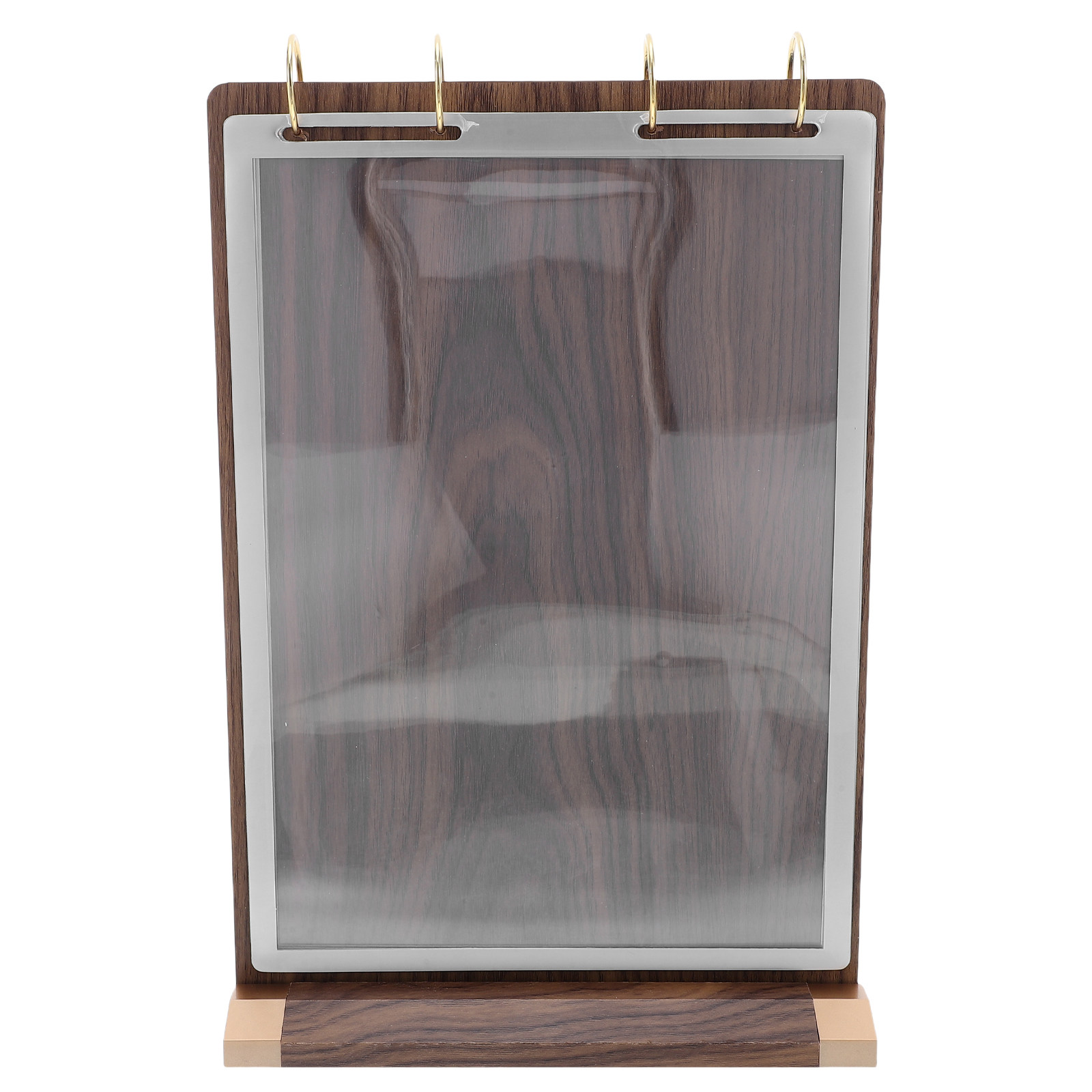 Display Stand Wood - A4-Menüständer aus Walnussholz, 6-seitig, doppelseitig, Tischständer