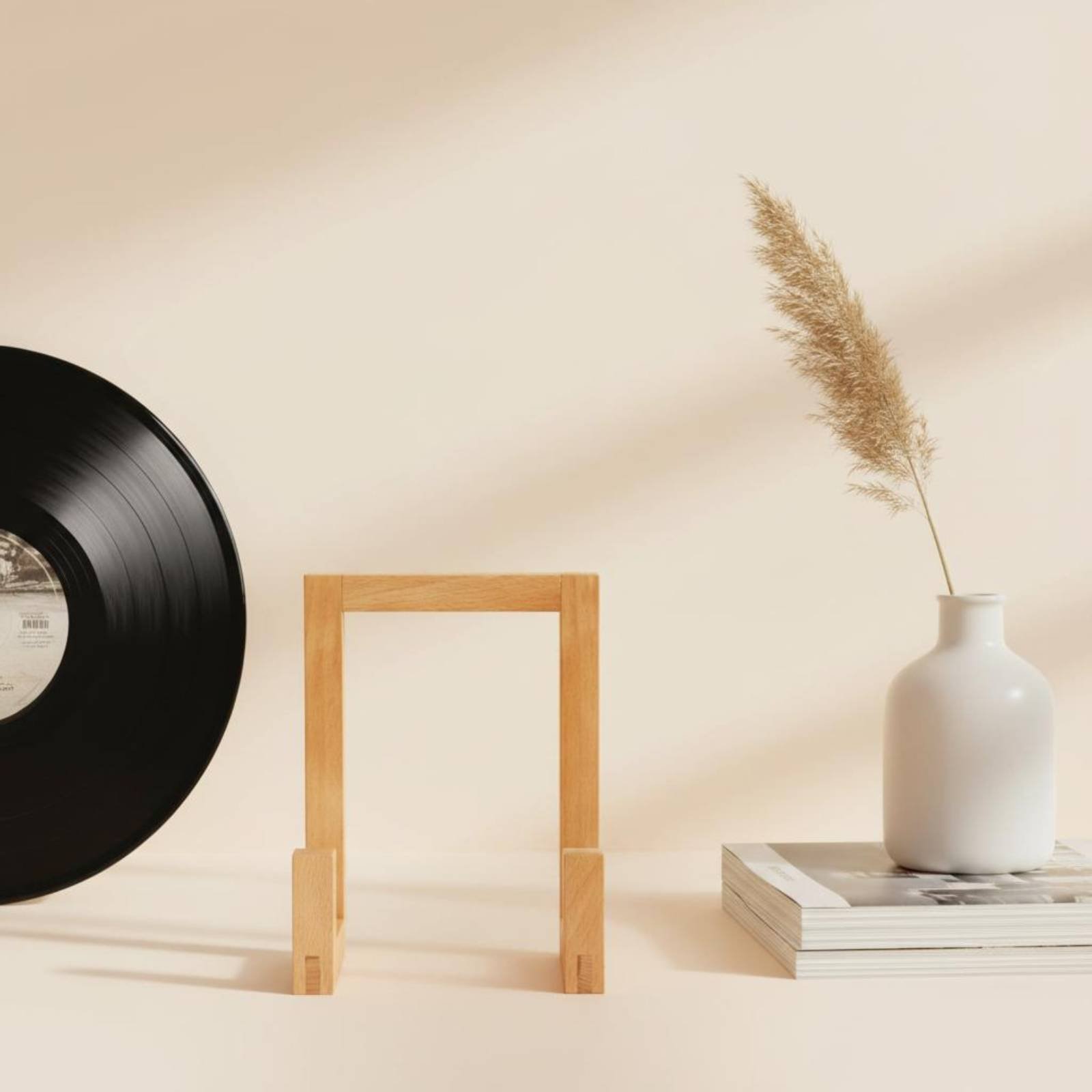 Display Stand Wood - Vinyl-Ständer aus Holz, Vinyl-Halter, Album-Organizer, Multifunktionaler