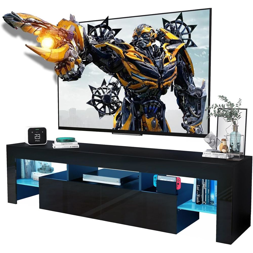 Schwarzer TV-Ständer, 60 65 70 – Display Stand Wood Bewertung und Preis